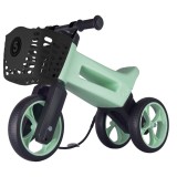 Bicicleta fara pedale cu cosulet pentru ghidon, 2 in 1, 18+ luni, pneuri si manere de cauciuc, 4 nivele de reglaj pe inaltime, Funny Wheels Rider Supe