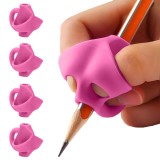 Set 5 Manere pentru Corectarea Scrisului, Suport Ergonomic pentru Creion si Pix, Silicon, Roz, pentru Prescolari si Copii
