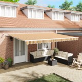 vidaXL Marchiză Retractabilă Automată cu Dungă LED Multicolor 500x300 cm