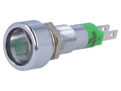 Lampă LED de Control Verde 24-28V &amp;Oslash;8,2mm foto
