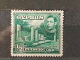 Timbru Cipru 1938 - Perioada George al VI-lea, Ruinele Antice din Salamis 1/2 Piastre - Nefolosit -A70