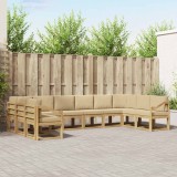 vidaXL Set canapele modulare gradina exterior lemn acacia Alb Bej 363x185.5x73cm