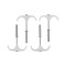 Set 4 carlige duble, diblu, țevi 15-28mm Vorel 54876