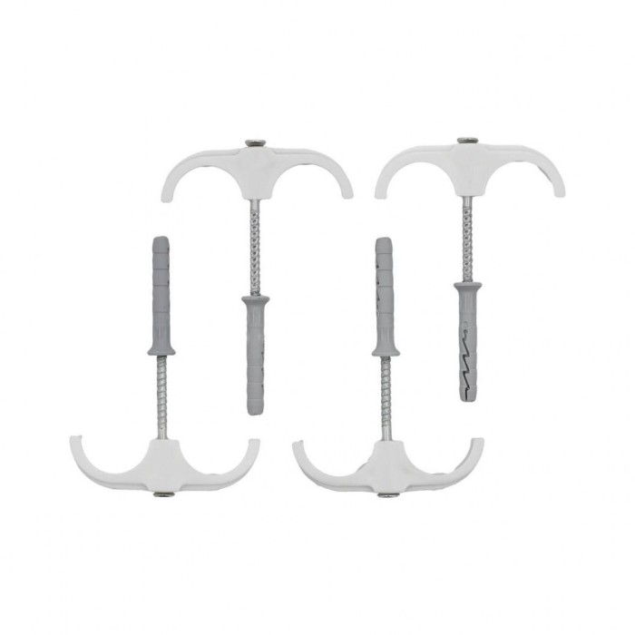 Set 4 carlige duble, diblu, țevi 15-28mm Vorel 54876