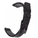 Curea piele naturala compatibila Samsung Galaxy Watch3, 45mm, telescoape Quick Release, 22mm, Negru, Very Dream