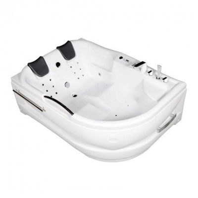 Cadă de baie cu hidromasaj asimetrică Dublo E-Drive, 180x130 cm cu baterie foto