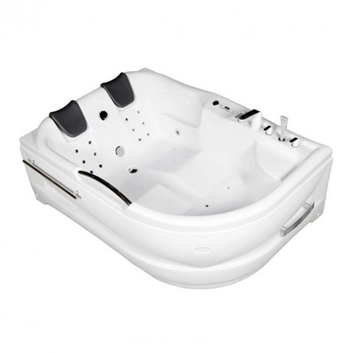 Cadă de baie cu hidromasaj asimetrică Dublo E-Drive, 180x130 cm cu baterie