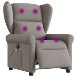 Fotoliu electric de masaj rabatabil, gri taupe, textil