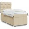 vidaXL Pat box spring cu saltea, crem, 100x200 cm, textil 3293891