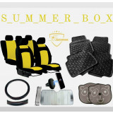 Summer Box&ndash;GALBEN-Huse scaune+Covorase+Husa volan+Suport telefon+Parasolare