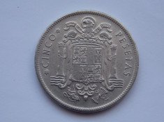 5 PESETAS 1949 SPANIA foto