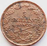 2123 Suedia ⅓ Skilling Banco 1840 Charles XIV John (1818-1844) km 640, Europa