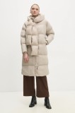 Answear Lab geaca femei, culoarea bej, de iarna, oversize