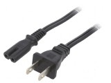 Cablu 2x18AWG IEC C7 mamă 5m negru 7A
