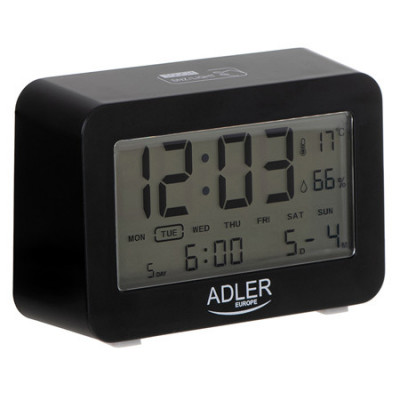 Ceas cu alarma pe baterii Adler, negru foto