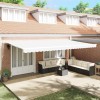 Marchiză retractabilă manuală vidaXL, 600x300 cm, Albă, Protecție UV, Impermeabilă, Copertină terasă/balcon