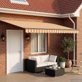 vidaXL Marchiză retractabilă manuală cu led-uri Multicolour 4 &times; 3 m 3419463