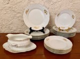 SERVICIU DE MASA DE 19 PIESE- SANSSOUCI- CHATEAU FLEURS- GOLD BOUQUET- CLASSIC ROSE- ROSENTHAL