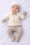 Set papion cu nasturi Serde Baby 0-3 luni &ndash; outfit complet nou-născut (Marime