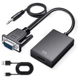 Cumpara ieftin Convertor VGA la HDMI si Audio, Full HD 1080P/60Hz, Negru
