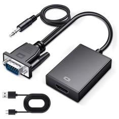 Convertor VGA la HDMI si Audio, Full HD 1080P/60Hz, Negru