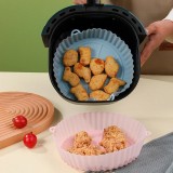Tava Rotunda Silicon Friteuza Aer, 17cm, Manere, Rezistenta 240&deg;C - Culoare Aleatorie