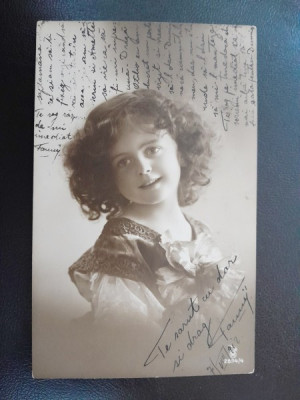 Fotografie fetita, tip carte postala, 1912 foto