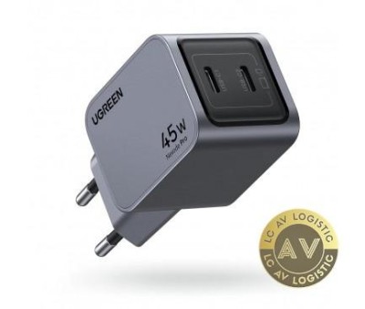 Incarcator Retea UGREEN X707 Nexode Pro 45W 3A 2 x USB-C Gri foto
