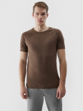 Tricou de alergare pe teren fără cusături pentru bărbați - maro, 4F Sportswear