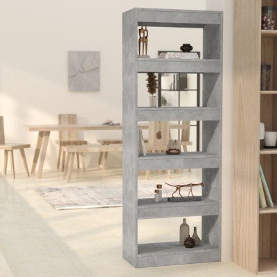 vidaXL Bibliotecă/Separator cameră, gri beton, 60x30x166 cm, PAL foto
