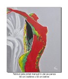 Tablou nud modern pictat manual, Yin si Yang, 60x50cm ulei pe panza