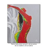 Tablou nud modern pictat manual, Yin si Yang, 60x50cm ulei pe panza