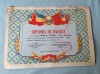 Diploma de ONOARE acordata tovarasului Nastase Marin - Sofer troleibuz, fruntas in munca in semestrul 1 anul 1958