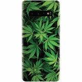 Husa silicon pentru Samsung Galaxy S10, Green Leaf Pattern