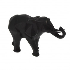 Decoratiune Elephant Geometric, 25x9x15 cm, polistone, negru