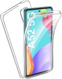Husa protectie fata spate pentru Samsung Galaxy A52 4G/5G, TPU/Policarbonat, Transparent, Oem