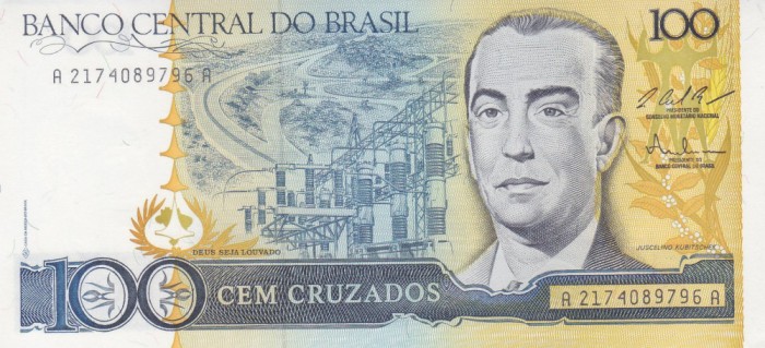 Bancnota Brazilia 100 Cruzados (1987) - P211c UNC