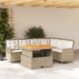 Cumpara ieftin Set canapele de grădină cu perne, 2 piese, bej, poliratan