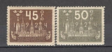 Suedia.1921 Congres mondial postal Stockholm 2 buc. KS.155, Nestampilat