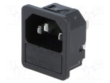 Conector alimentare AC SCHURTER soclu tată 10A 250VAC IEC 60320 6200