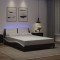 vidaXL Cadru de pat cu LED, negru și alb, 140x200 cm, piele ecologică 3214115