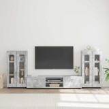 vidaXL Set comodă TV cu raft FLORIN 3 pcs Gri din beton Lemn compozit 3397937