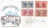 Australia 1970 - personalitati, serie x2 pe FDC circulata