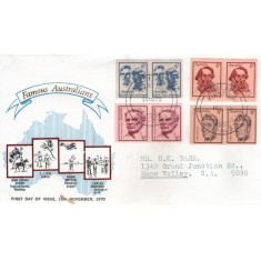 Australia 1970 - personalitati, serie x2 pe FDC circulata