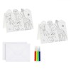 Set Creativ Pictură, Model Junglă, 2 Cartonașe, 2 Plicuri, 4 Carioci Multicolor, Oem