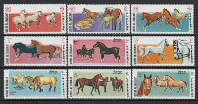 Umm al-Kaiwain 1969 Mi 314/22 MNH - Rase de cai foto