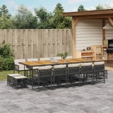 vidaXL Set mobilier de grădină cu perne, 15 piese, negru, poliratan 3211539