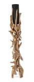Cumpara ieftin Lampadar lemn natur sticla neagra Ace 35/40x180 cm