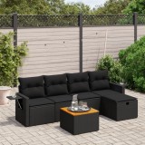 Cumpara ieftin Gossi set mobilier de gradina cu perne, 6 piese, negru, poliratan