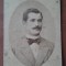 Fotografie tip CDV, barbat cu mustata, sfarsit de secol XIX